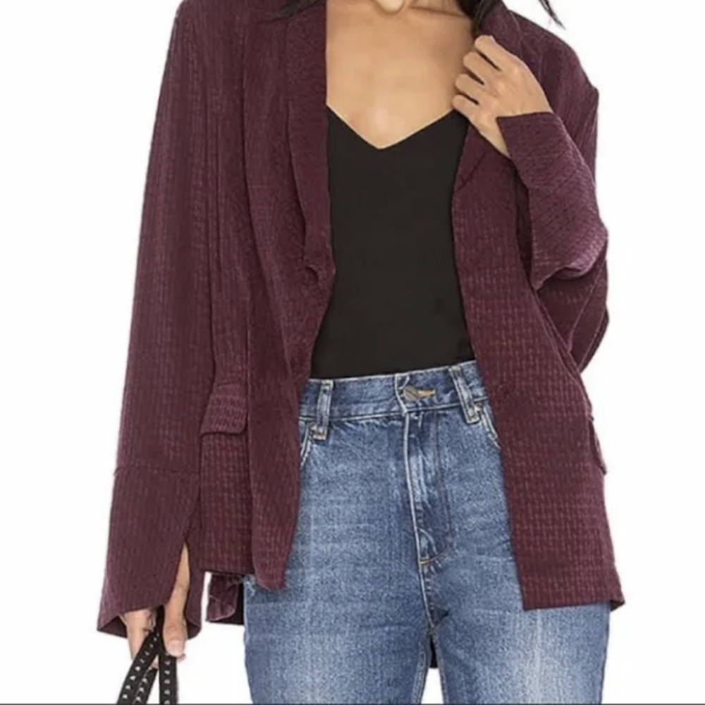 Free People 🧿 Bonnie Plum smoking jacket